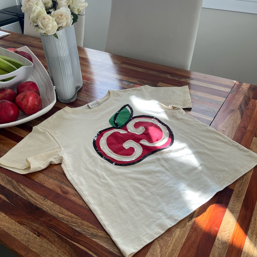 Authentic Gucci Cherry Blossom Sequence T-Shirt